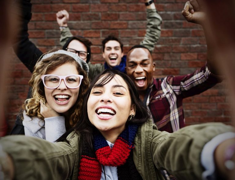 friends taking selfie