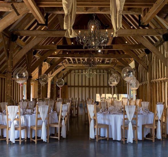 table arrangement in a barn