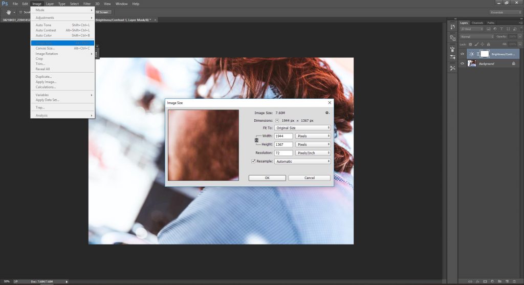 photoshop image size tool