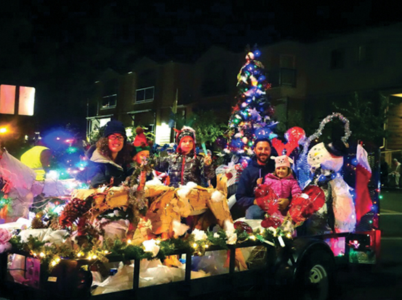 alpine village christmas parade and snow festival