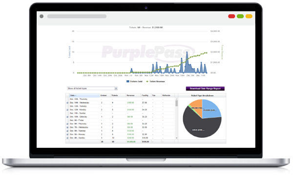 laptop screen showing sales tracking