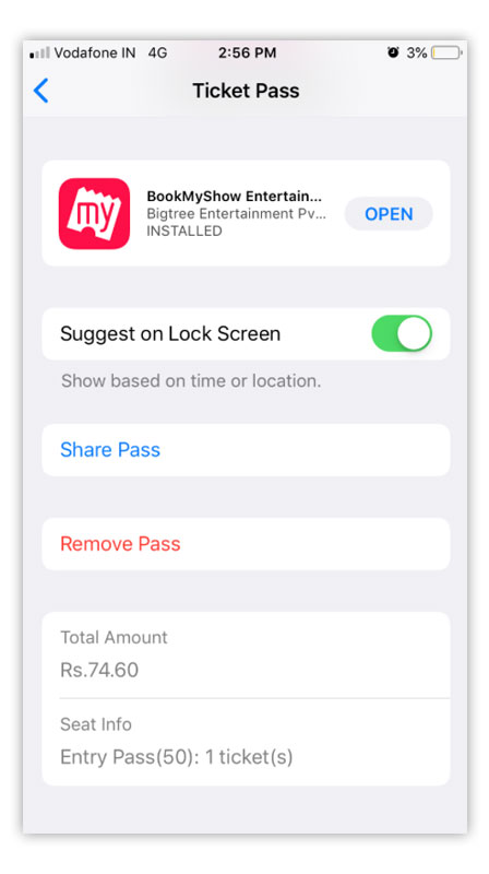 apple ticket pass sharing options