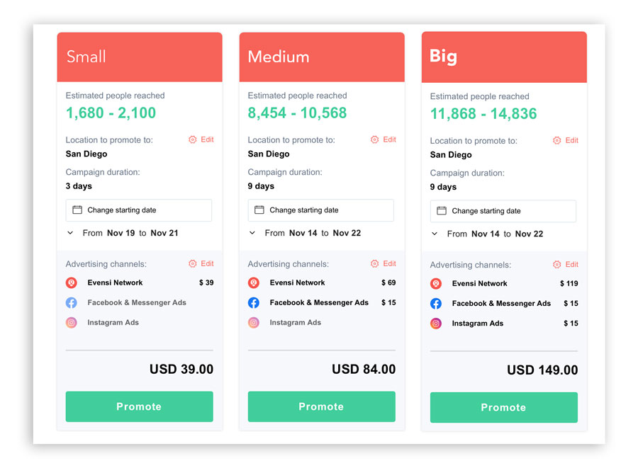 evensi pricing plans