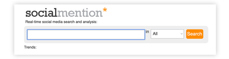 socialmention search tab