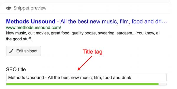 sample SEO Title tags