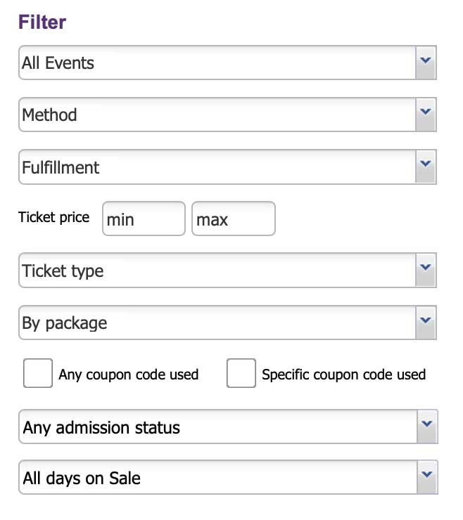 Purplepass email optional filters