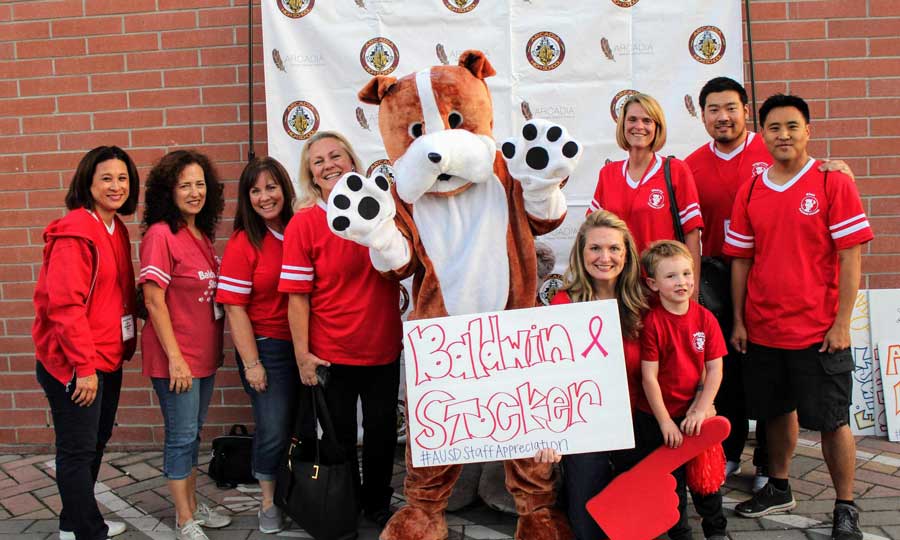 Arcadia school district staff standing together