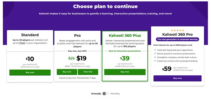 Kahoot-pricing