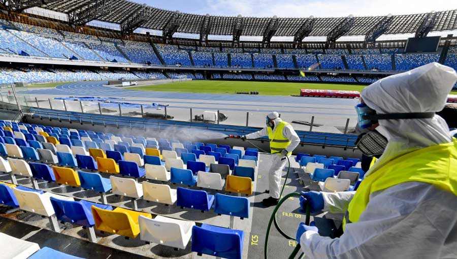 sports-chair-being-sprayed-with-disinfectant