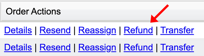 refunding an order in Purplepass